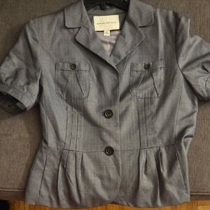 Banana Republic Gray Blazer Tailored Short Sleeve